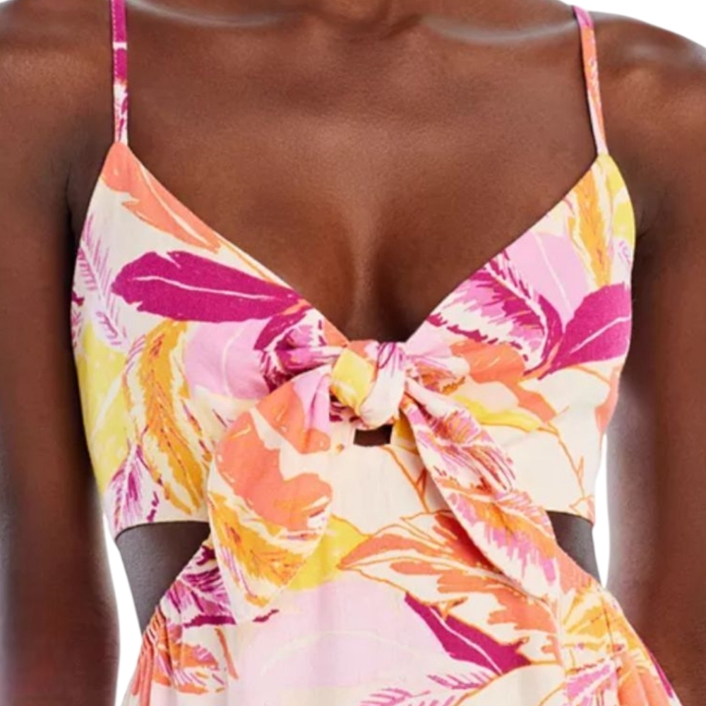 ⭐ NWT!! Aqua Gorgeous Floral Spaghetti Strap Sundress With Pockets! - Picture 4 of 11